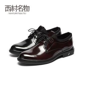 西村名物2020秋季新款男士皮鞋圆头系带休闲商务通勤鞋X10CV31501