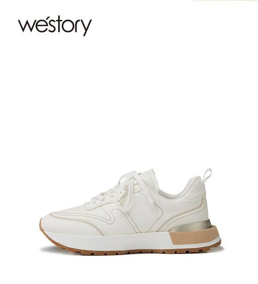 westory22年新款时尚厚底增高真皮透气ins潮老爹运动休闲鞋72291 商品图0