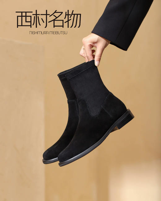 西村名物2021秋冬季新款休闲百搭短靴X21DS43721 商品图0