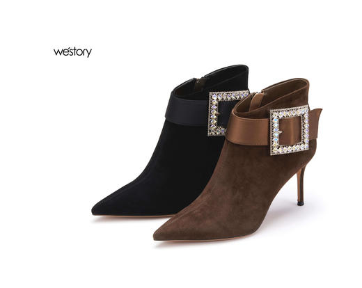 westory22年秋冬新款宴会细跟尖头高跟短靴81901 商品图0