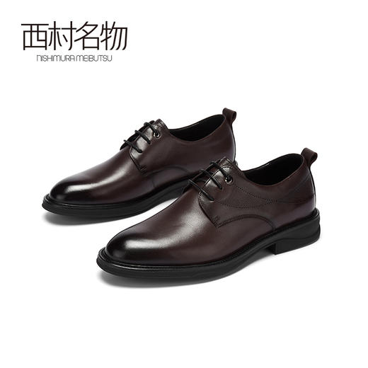 西村名物2020秋季新款男士皮鞋牛皮革商务正装气质德比鞋X10CV31461 商品图0