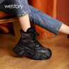 westory2021秋冬新拼接水钻休闲运动鞋绒里未来感重工加厚底女鞋W21DS81421 商品缩略图0