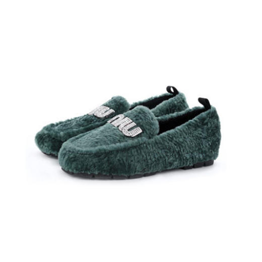 西村名物2020新款春季慵懒时髦毛毛鞋百搭圆头乐福鞋女单鞋 X20AM16091 商品图0