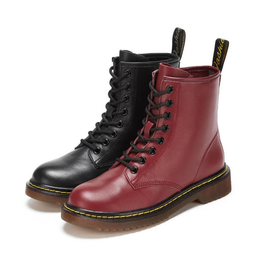 西村名物2020冬季新款净版潮流高街马丁靴牛皮金线系带女靴X20DS44938 商品图0