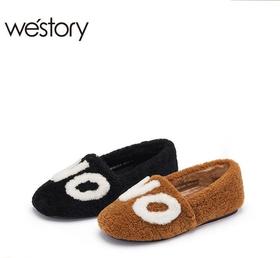 westory绒里平底毛毛鞋鞋22 秋冬新款外穿一脚蹬通勤百搭女72871