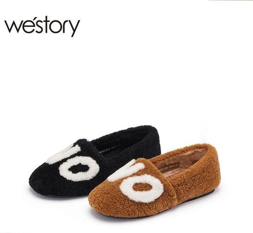 westory绒里平底毛毛鞋鞋22 秋冬新款外穿一脚蹬通勤百搭女72871 商品图0