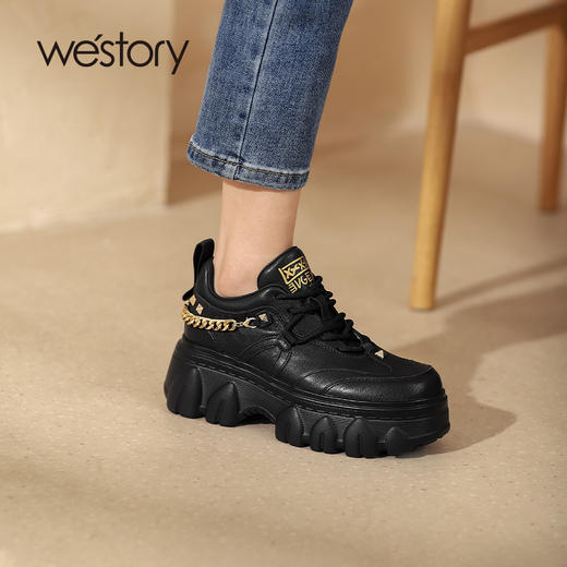 westory2021秋季新品厚底百搭休闲鞋松糕底时尚女鞋W21CM71651 商品图0