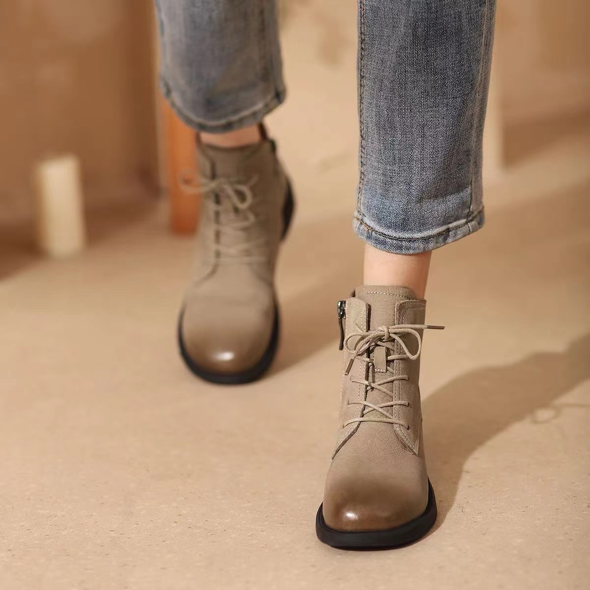 西村2021年新专柜同款英伦百搭潮流休闲靴X21DS44931