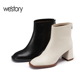westory秋冬新款女靴短筒时尚靴低跟短靴81881