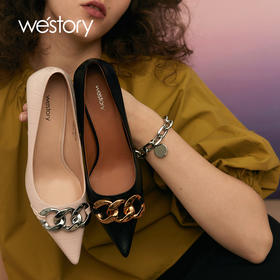westory2021年春夏新款尖头优雅气质高跟鞋W21AE52031