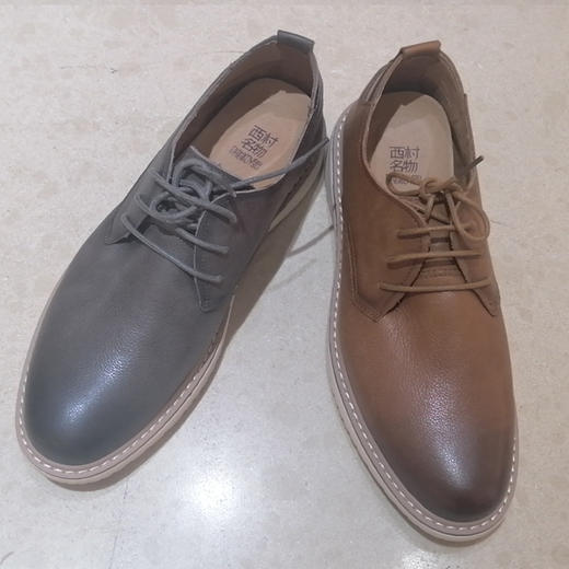西村名物新款男士休闲商务单鞋春季配西装男鞋牛皮鞋子X10AW17231 商品图0