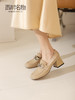 西村名物2022春季新款商场同款马衔扣粗跟高跟乐福鞋女单鞋X22AM17451 商品缩略图0