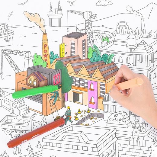 mideer弥鹿儿童涂鸦主题场景画涂色纸宝宝涂鸦填色绘画十米描红书 商品图2
