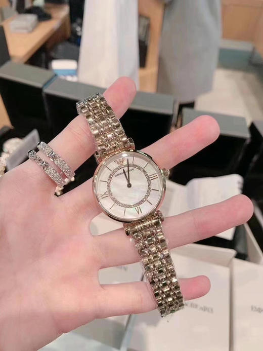 ARMANI/阿玛尼珍珠贝母时尚镶钻摩天轮石英表💎 商品图1