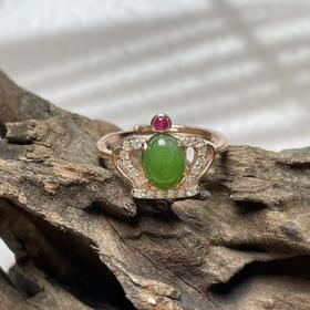 s925碧玉戒指-皇冠蛋面