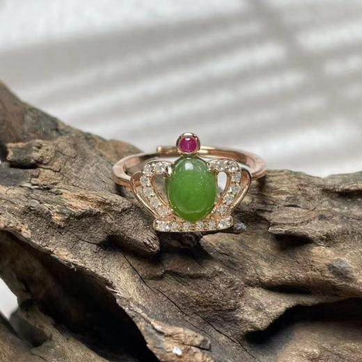 s925碧玉戒指-皇冠蛋面 商品图0