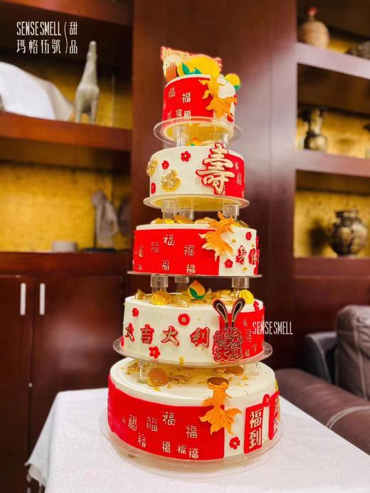G137（单层请提前1-2天预订，多层请咨询客服，图片展示品为多层蛋糕）红色福寿款 商品图2