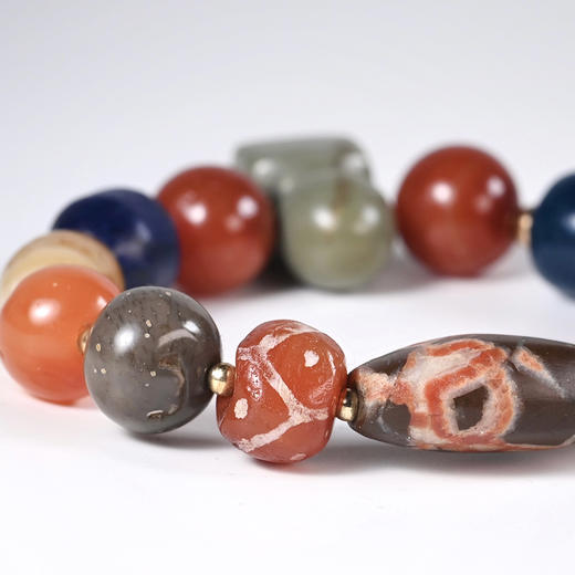 玛瑙+琉璃七彩古珠吉祥印多宝串 商品图7