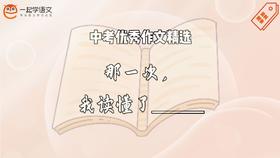 中考优秀作文精选：那一次，我读懂了_____