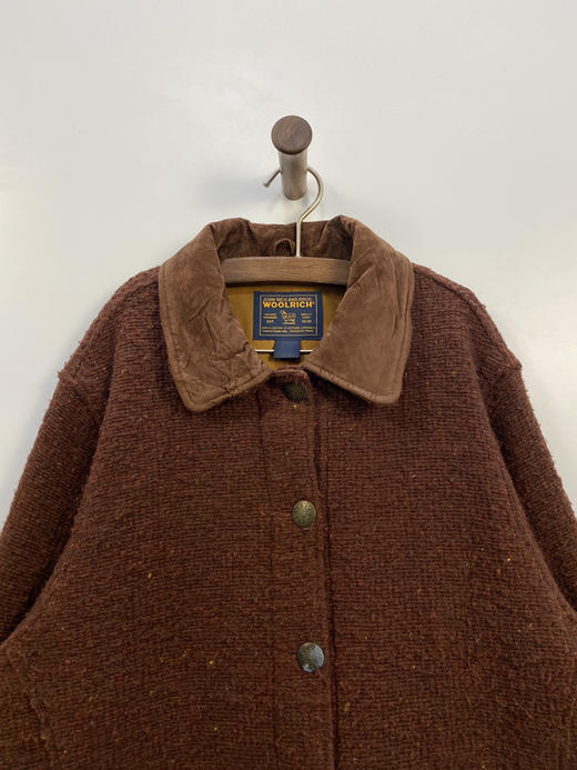 Y2K Vintage Woolrick 小绵羊 羊毛 皮革领 休闲外套 _CJK(L) 商品图0