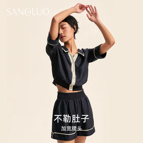 SANGLUO睡衣套装女短袖短裤桑蚕丝家居服可外穿