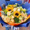 【明媚美丽】向日葵➕蜜桃雪山玫瑰主题时尚大花束 商品缩略图0