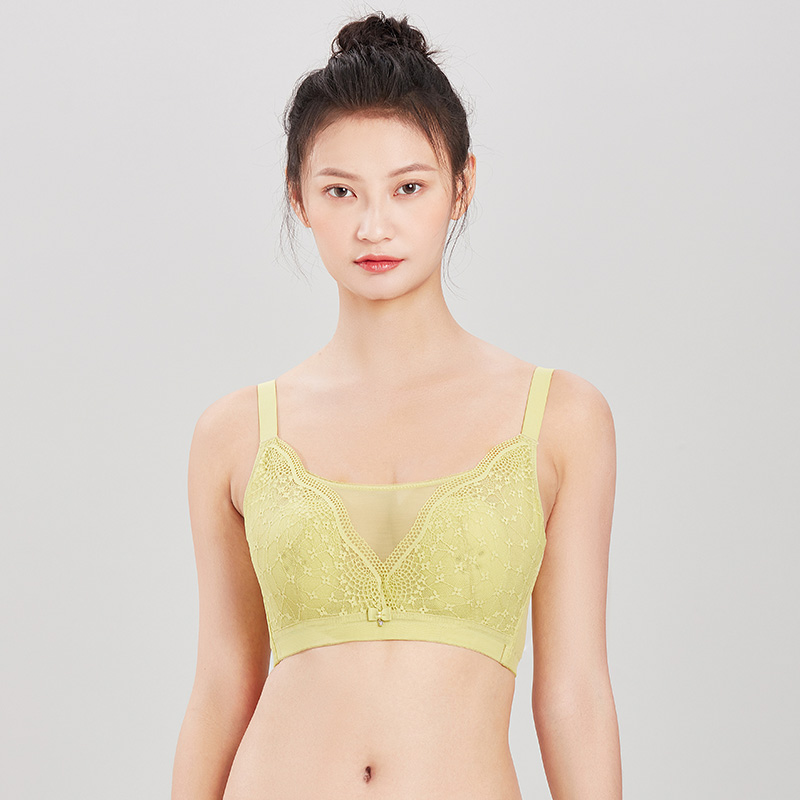 都市丽人完美包容常规内衣C杯超薄抹胸蕾丝文胸三排软钢圈LB33J3