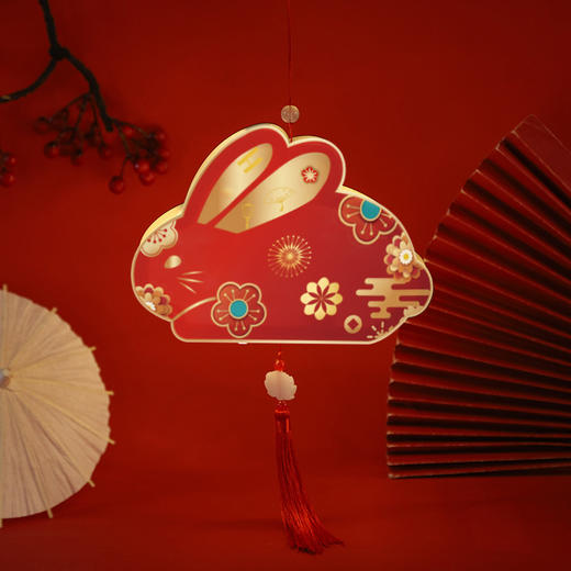 严选 | 新春元宵节精雕木质手工DIY灯笼 手工制作材料包儿童手提新年兔子花灯 商品图2