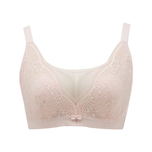 都市丽人完美包容常规内衣C杯超薄抹胸蕾丝文胸三排软钢圈LB33J3 商品图5