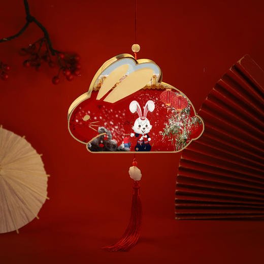 严选 | 新春元宵节精雕木质手工DIY灯笼 手工制作材料包儿童手提新年兔子花灯 商品图3