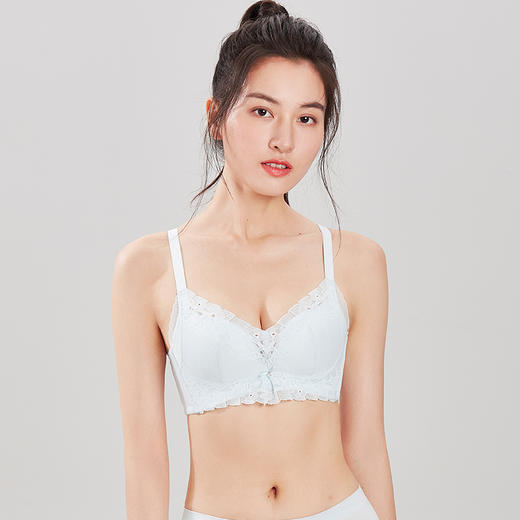 都市丽人聚拢升杯常规内衣B杯薄3/4杯蕾丝文胸三排树脂胶圈YB32C3 商品图0