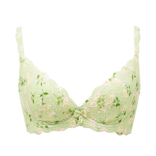 都市丽人自然舒适常规内衣C杯超薄3/4杯印花蕾丝文胸三排软钢圈LB32A7 商品图6