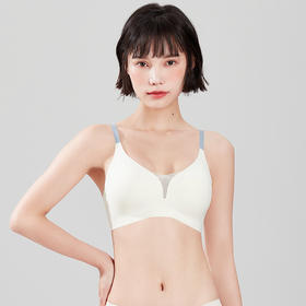 都市丽人Vbra内衣无尺码薄3/4杯泳布文胸三排无钢圈LB36K1