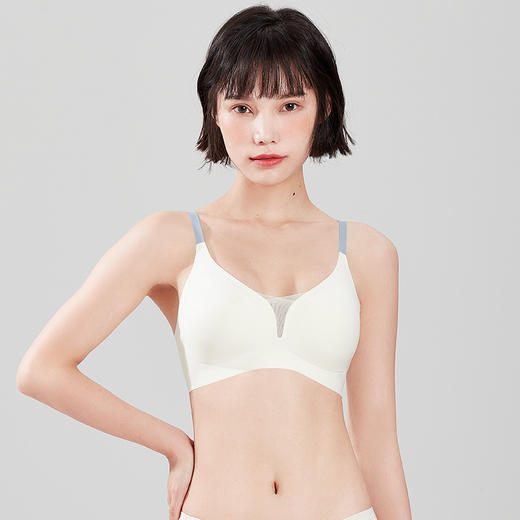 都市丽人Vbra内衣无尺码薄3/4杯泳布文胸三排无钢圈LB36K1 商品图0