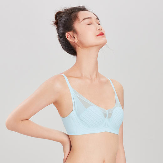 都市丽人WISECOOL内衣BC薄3/4杯锁边布文胸三排软钢圈LB32D6 商品图9