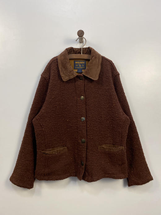 Y2K Vintage Woolrick 小绵羊 羊毛 皮革领 休闲外套 _CJK(L) 商品图1