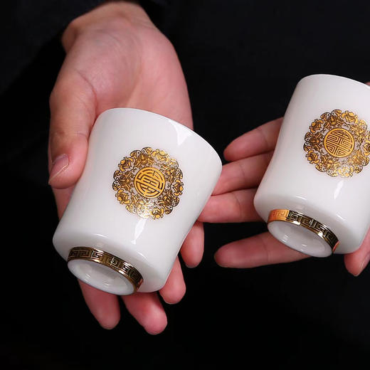 【帝王御笔 福寿双全】福寿绵长对杯/对瓶，笔墨堆金 福寿献瑞，作者签章 品质保证，福寿安康 精美好礼 商品图2