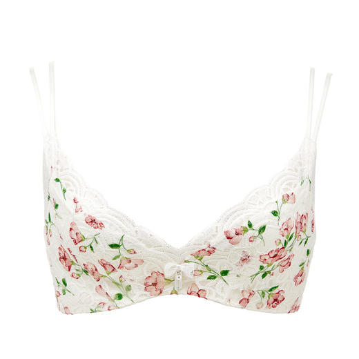 都市丽人自然舒适常规内衣B杯超薄3/4杯印花蕾丝文胸三排树脂胶圈LB32A6 商品图5