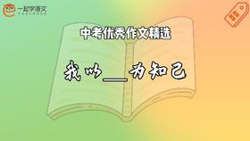 中考优秀作文精选：我以__为知己
