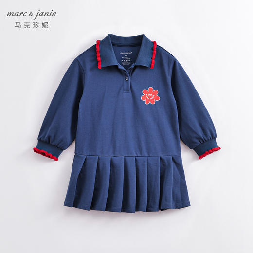 马克珍妮春装新款 女童学院风POLO领运动连衣裙230166 商品图1