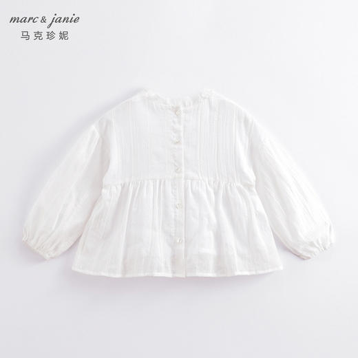 马克珍妮春装新款 女童田园风花苞袖全棉衬衫 儿童立领衬衣230183 商品图2