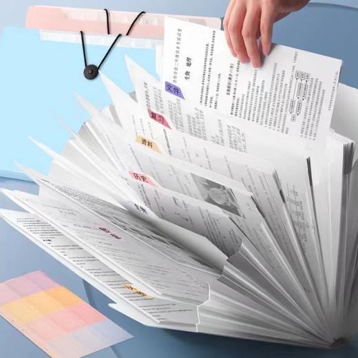 A4风琴包文件夹试卷收纳袋多层学生用大容量文件袋初高中卷子夹资料整理神器透明插页合同孕产检资料档案袋小贝壳CX-8F-120 商品图1