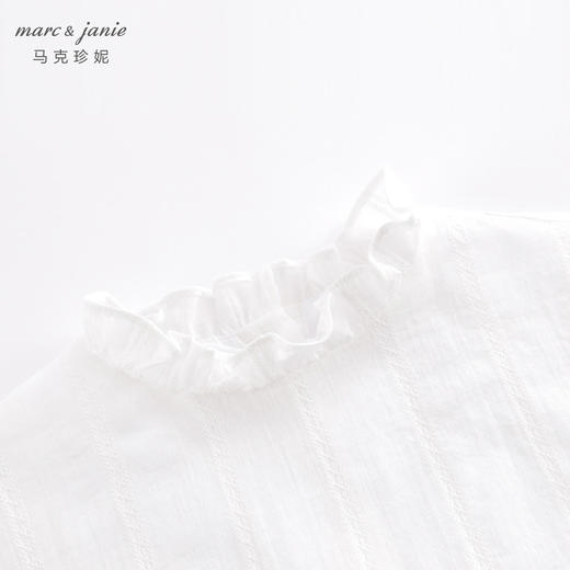 马克珍妮春装新款 女童田园风花苞袖全棉衬衫 儿童立领衬衣230183 商品图3