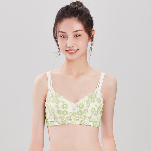 都市丽人自然舒适常规内衣B中厚3/4杯蕾丝文胸三排树脂胶圈BB31A2 商品图0