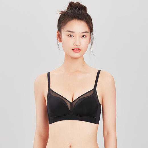都市丽人0压无痕常规内衣B中厚3/4杯光面泳布文胸三排树脂胶圈LB31B5 商品图0