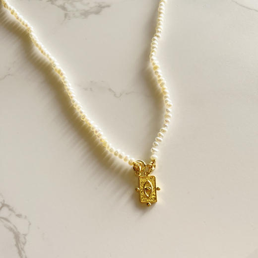 北京仓｜Barbóra-Eye-方眼 珍珠 项链［希腊设计师] 商品图3