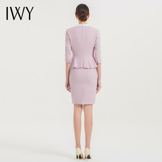 IWY/新款春秋款连衣裙女长袖假两件美容院工作服H型春季Q627 商品图3