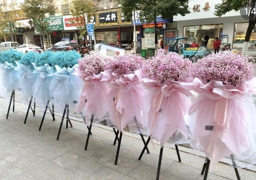 【吉运满满】时尚满天星花篮 商品图1