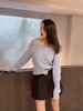 一字肩绞花蝴蝶结上衣 商品缩略图4