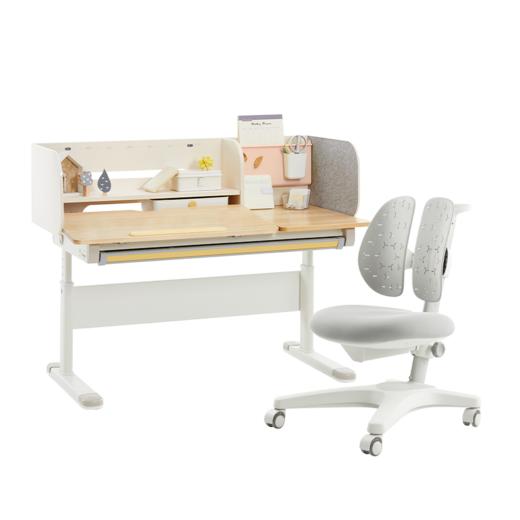 【三妈专属】【2022抗干扰系列俄罗斯A级桦木版】纯实木儿童学习桌椅套装 商品图3